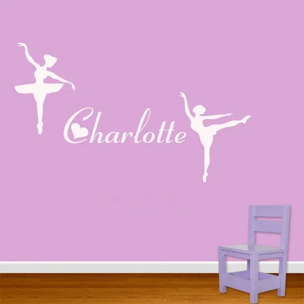 

Beautiful Personalized Customize name BALLERINA wall sticker desire special Gift For Girl's Birthday Party Decals Vinyl Decor