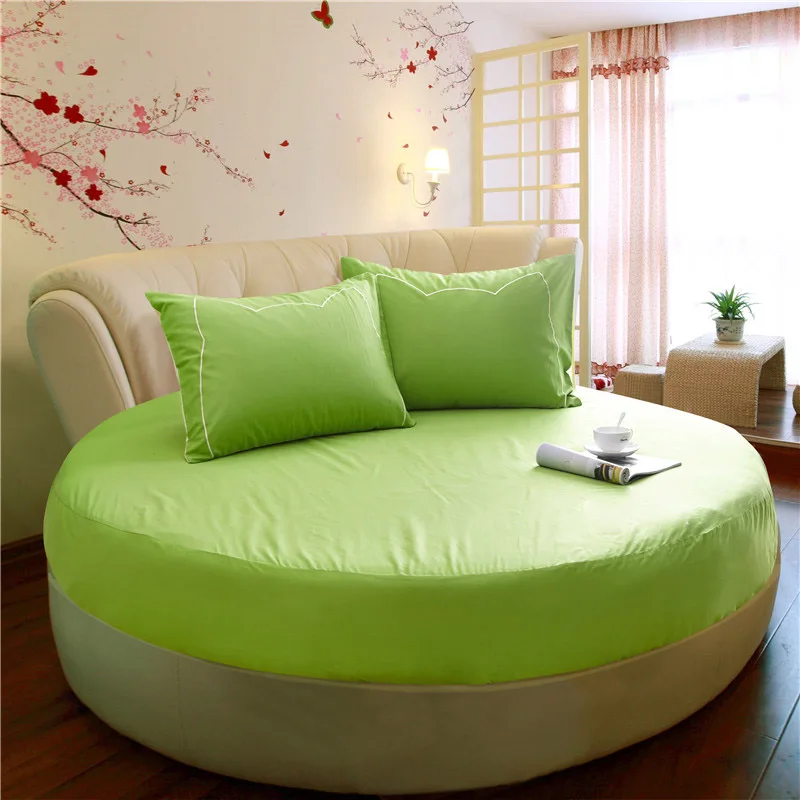 

100 cotton round bed cover twin ruffled bedspread 220x240cm king size fitted sheet for adults one piece free shipping