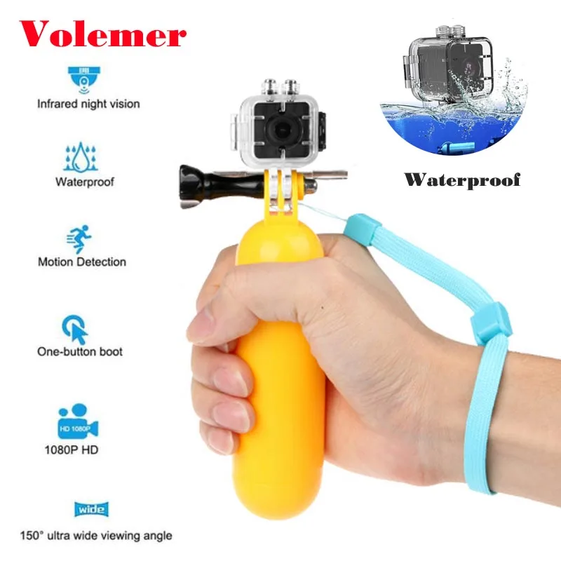 

Volemer SQ12 Mini Camera Waterproof Degree HD 1080P Cam Night Version Micro Camera Mini DVR with Bike Holder Flexible Camera
