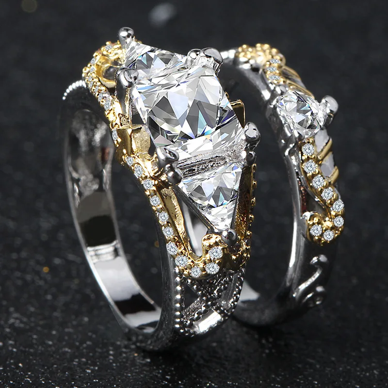 Arrow Of Cupid Plated Gold Color Zircon Rings for Women ...