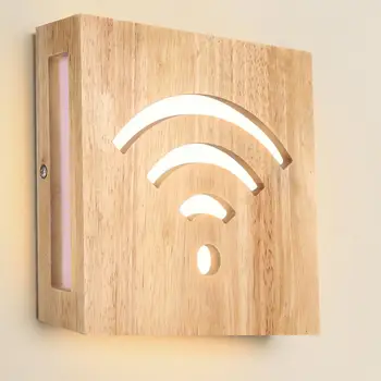 

Beside Creative Night Wall Light Solid Wooden LED Wall Lamp Light Study Room Living Room Hallway Wall Lights for home