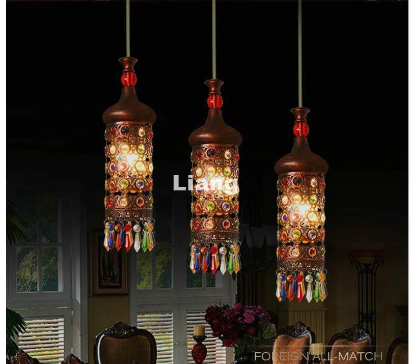 Free Shipping Antique Red Style Bohemia Pendant lamp D18cm Countryside