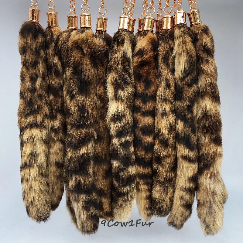 

Trinket Fashion 1pc Real fox tail keychain trinket fur Bag ornaments tag charm keyring fox tail key chain fur pendant Jewelry