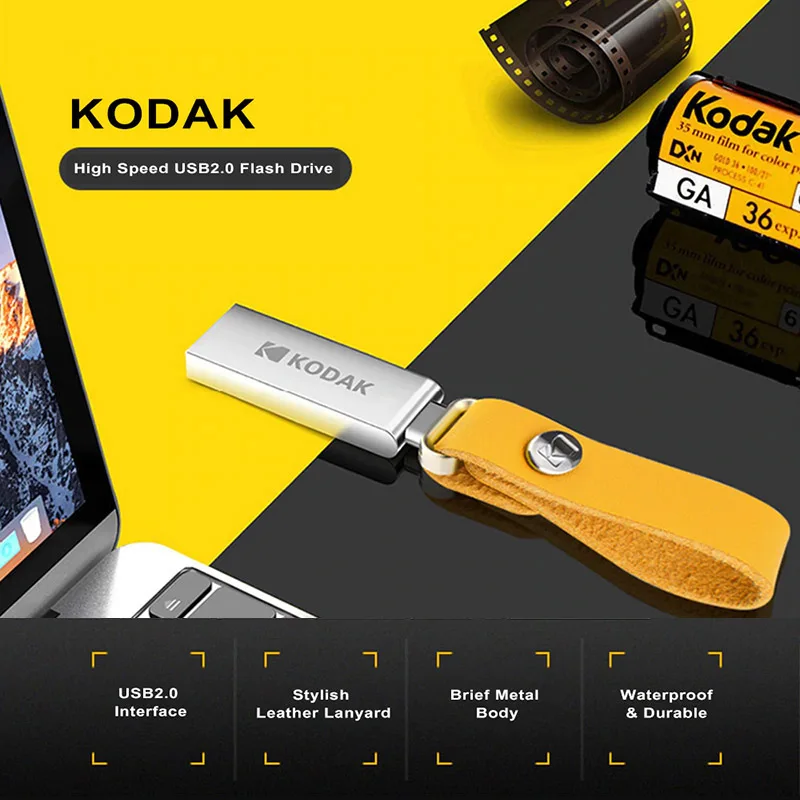 Оригинальная флеш-карта Kodak K122, 16 ГБ, 32 ГБ, 64 ГБ, металлический USB флеш-накопитель, u-диск, флешка