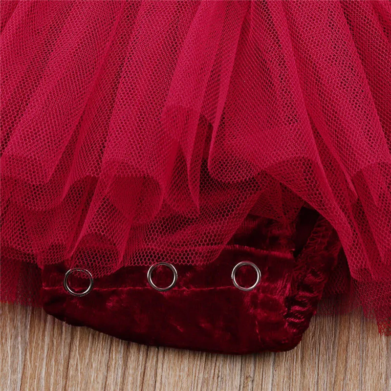 PUDCOCO/бальное платье для маленьких девочек; фатиновая юбка; милый танцевальный комбинезон; одежда; яркая красная одежда для детей от 0 до 24 месяцев