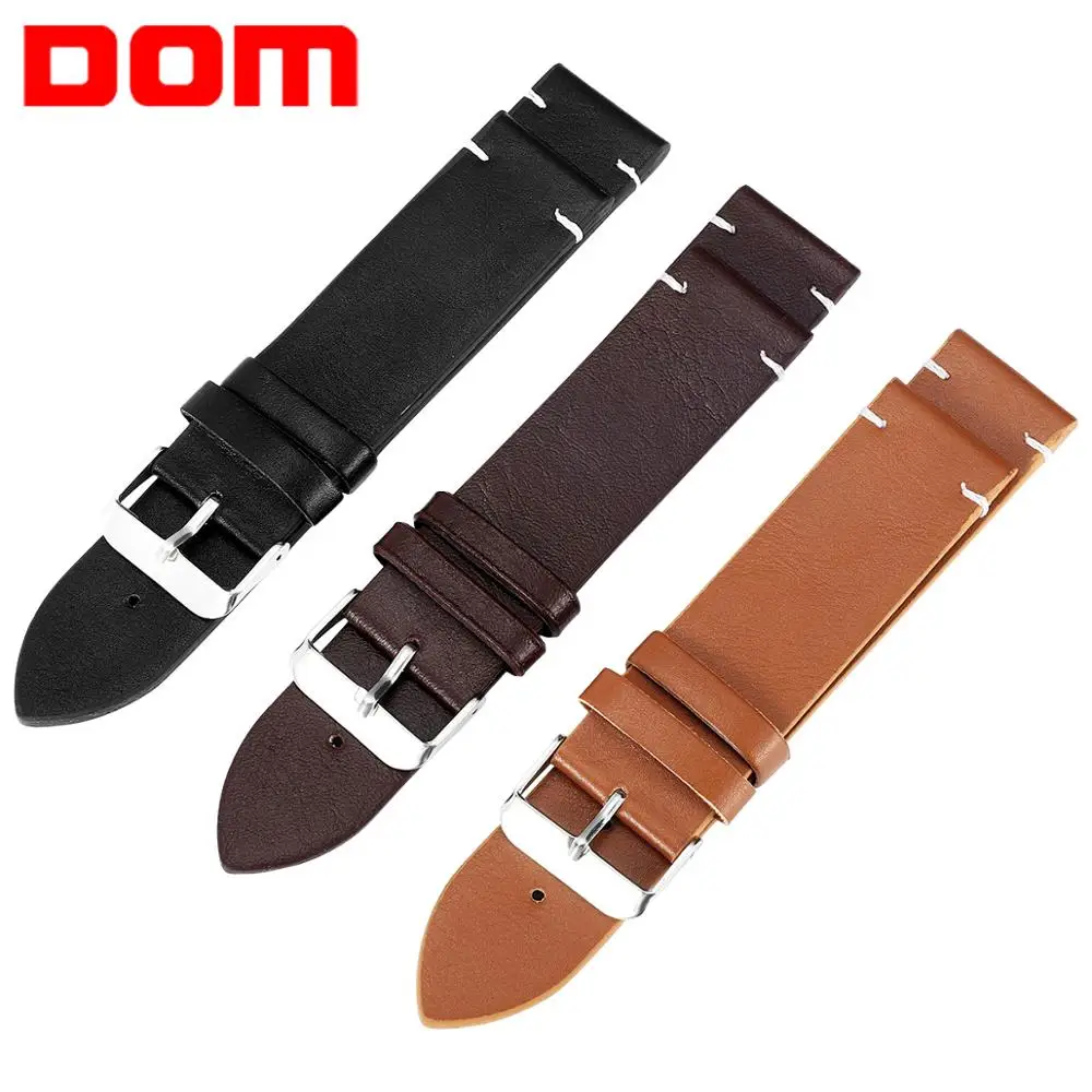 DOM Watch Band Faux Leather Straps Watchbands 18mm 20mm 22mm Watch Accessories Men Brown Black Brown Yellow Belt Band Bracelet DOM Watch Band Faux Leather Straps Watchbands 18mm 20mm 22mm Watch Accessories Men Brown Black Brown Yellow Belt Band Bracelet