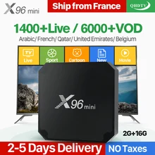 X96 мини арабский Франция IPTV Приемник Android 7,1 2G 16G S905W четырехъядерный 2,4G wifi с QHDTV подпиской IPTV Франция арабский