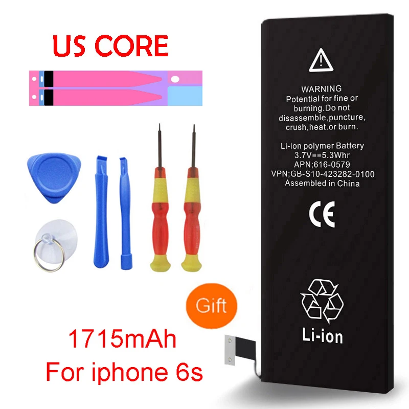 

QrxPower High Quality Replacement Li-ion Battery Real Capacity 1715mAh With Tools for iphone 6s 0 Cycle 1 year warranty