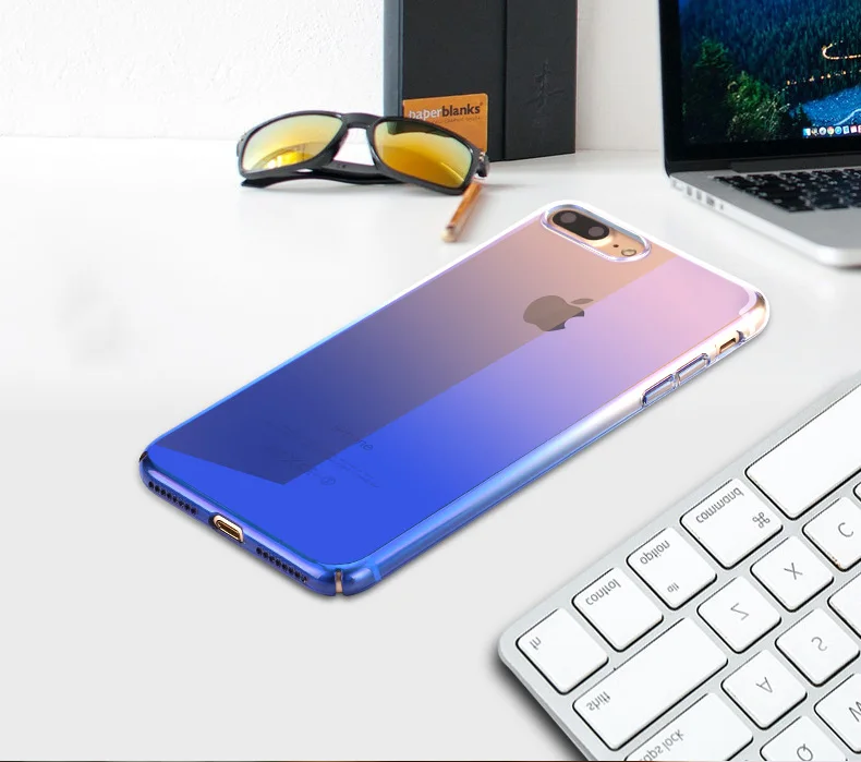 Baseus Gradient Color Cases For iPhone 7 Case Transparent Plastic Back Cover Case For iPhone 6 6s 7 Plus Capinha Couque          (13)