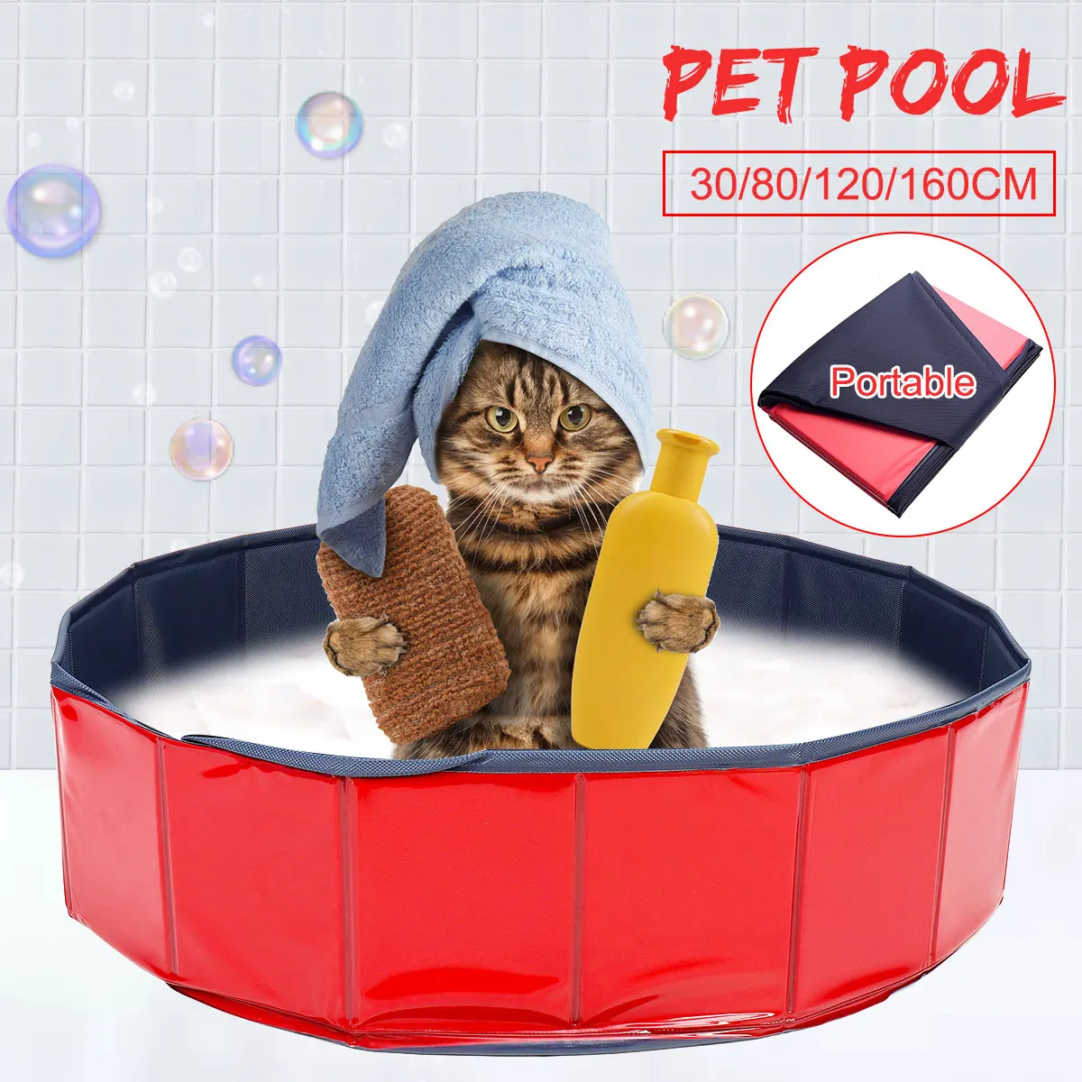 

Foldable Pool Dog Pet Swimming Pool For Dog Big-Size Collapsible 4 Seasons Pet Playing Washing Pond For Cat Large Dog Summer