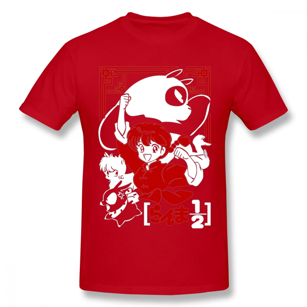 Повседневная мужская футболка Ranma 1/2, модная уличная футболка с круглым вырезом для мальчиков, дизайнерская футболка BONADIAO - Цвет: Красный