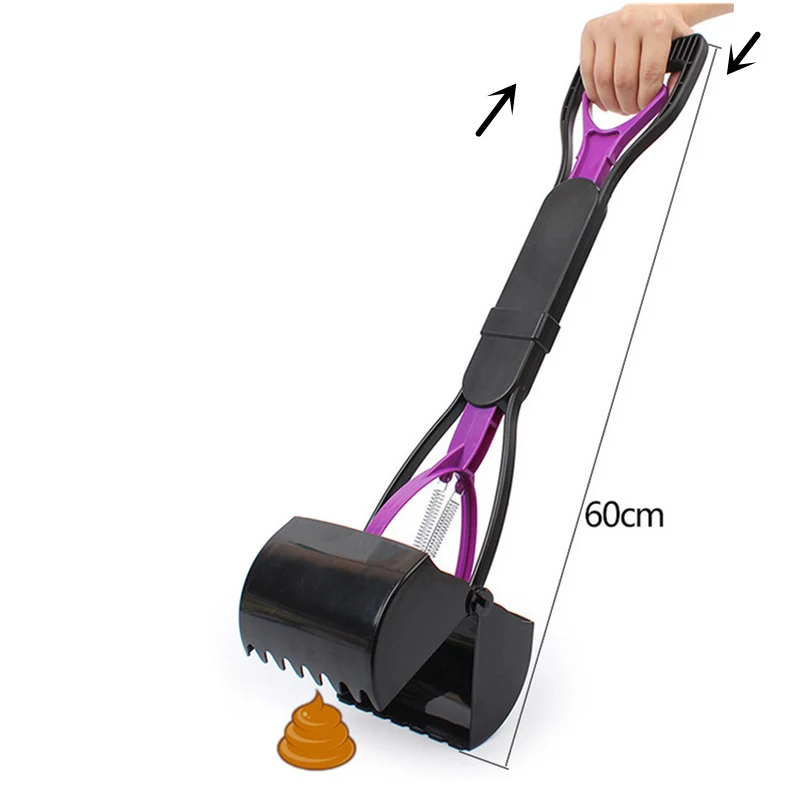 Pet Pooper Scooper Long Handle Jaw Poop Scoop Clean 60cm Pick Up Animal