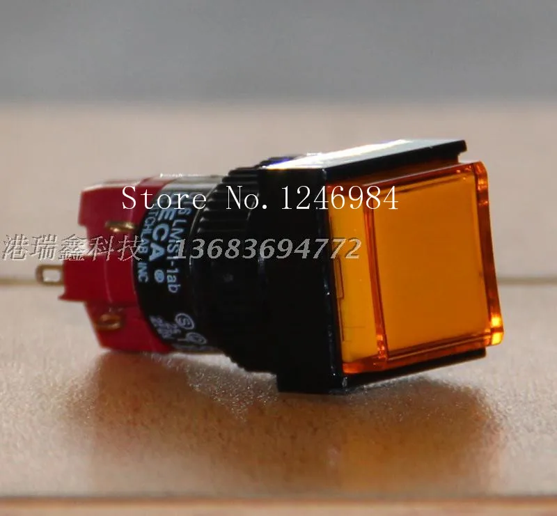 

[SA]D16LMS1-1AB Taiwan Progressive Alliance yellow square without a lock button switch single touch button DECA--10pcs/lot