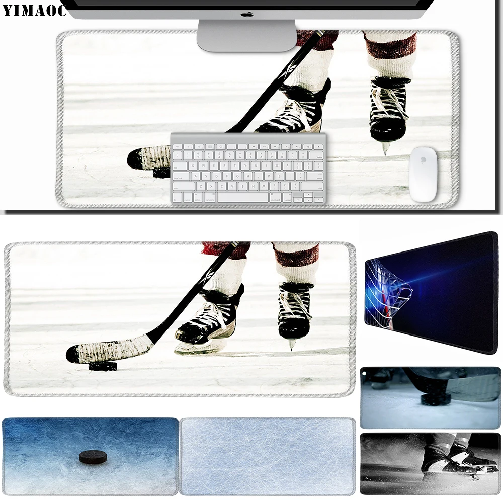 

YIMAOC 30*60 cm Large Mouse Pad Gamer Mousepad Rubber Gaming Desk Mat with Locking Edge Ice Hockey