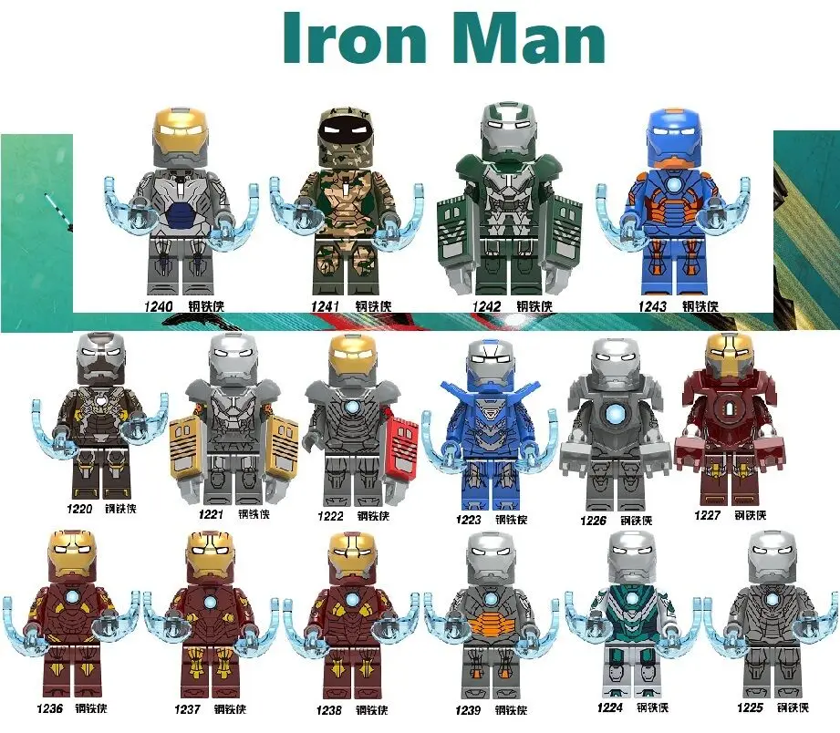 

Set sale Building Blocks Figures Bricks Super Heroes Iron Man Tony Stark Bricks Mark 31 For Kids Toy X0253 X0255 KF6066 KF6093