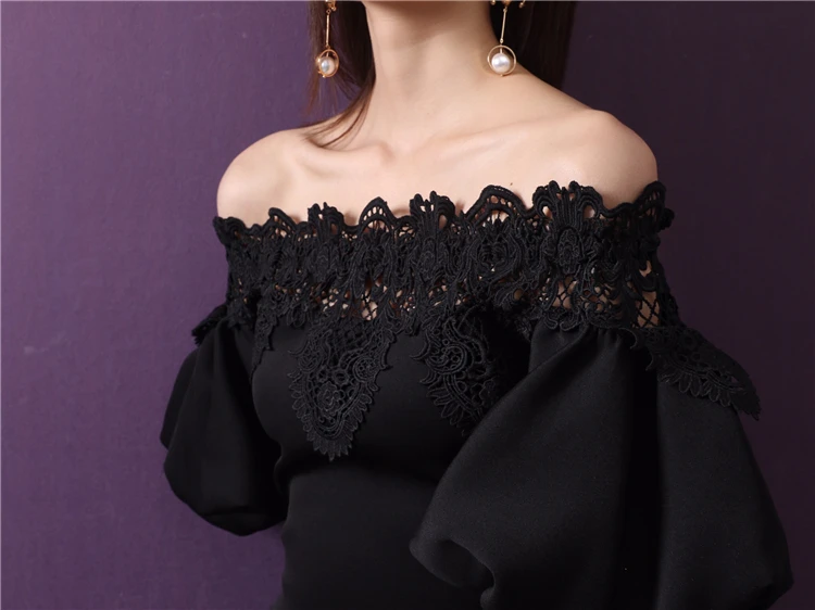 Vivian's Bridal винтажный буф 2018 рукав вырез женское вечернее платье с открытыми плечами до щиколотки Кружева Аппликации Ruched карандаш платье