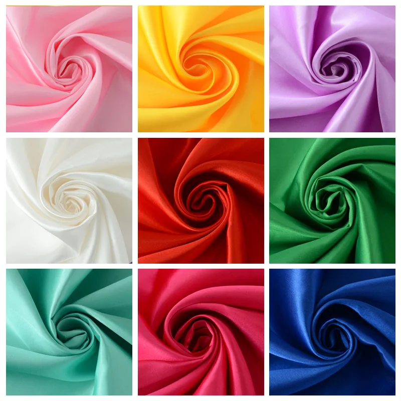 

Width 1.5 Meter Length 1 Meter Satin Fabric For Wedding DIY, Blue Pink Red Gold Purple Color Tecido imitated silk fabric tissue