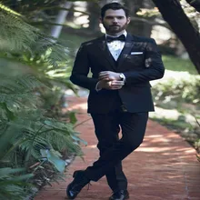 Для мужчин s официальная одежда на заказ мужской костюмы Slim Fit Свадебные(куртка+ брюки для девочек жилет