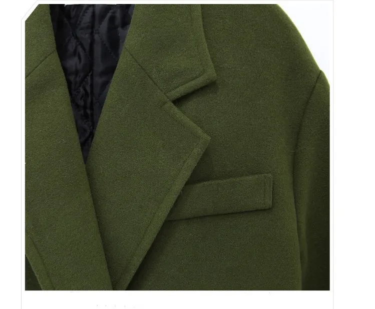 Green Simple uni Mujer Manteau Chaud Militaire Hiver Look Printemps gris 2019 Cachemire Surdimensionné Épaissir Royaume Femmes Bleu army Long Maxi Noched Abrigos Pardessus TgEwBE