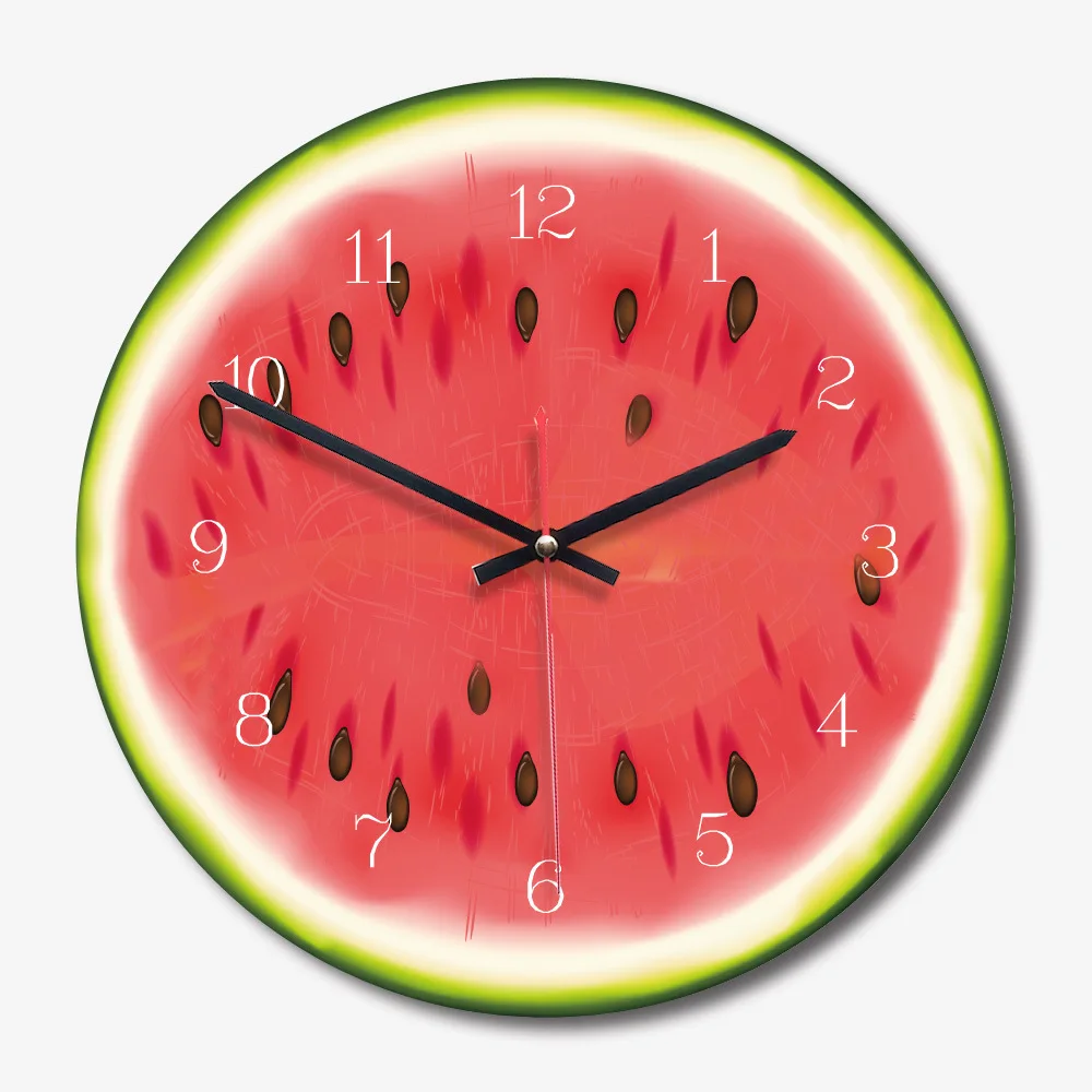 

11 Inch Creative Fruit Shape Wall Clock Summer Watermelon Kids Bedroom Decoration Children Gift Cartoon Nordic Silent Unique