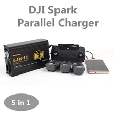5в1 для DJI Spark параллельное зарядное устройство для зарядки пульт дистанционного управления 3 шт. батарея порты смартфон двойной USB порт с США ЕС разъем
