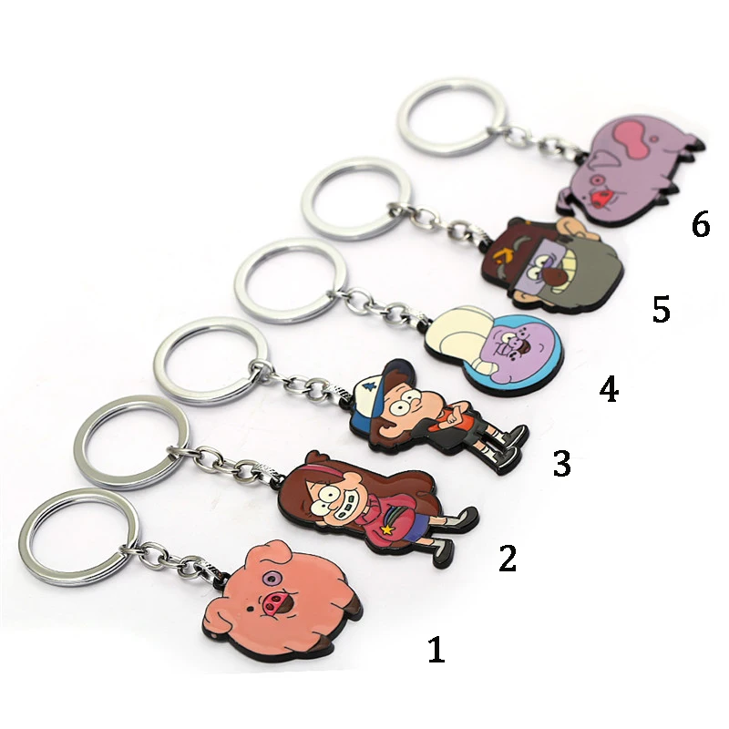 

Cartoon Gravity Falls Figure Keychain Bill Time Key Chain Ring 6 Models Pendant For Men Car Kids Gift Jewelry Chaveiro llavero