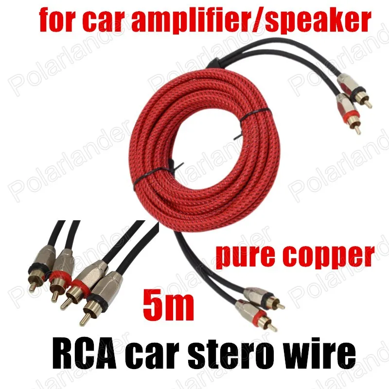 audio cables red 4.5m RCA to RCA video cable speaker wire for car