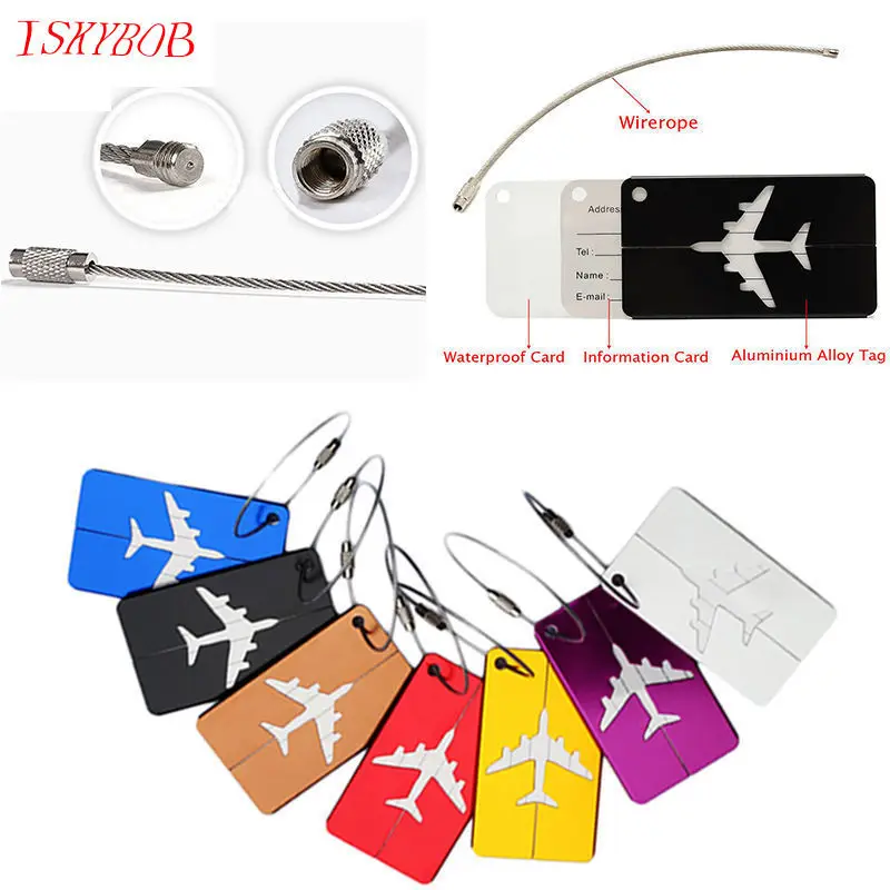 

HOT Aluminium Travel Luggage Baggage Suitcase Address Tag Label Holder 7 Colors