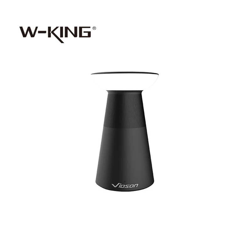 

W-king 2018 Black Portable Wireless 360 Degree Stereo Speaker Super Hot Selling Multifunctional LED Light Bluetooth Speaker