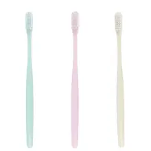 10 шт./компл. минималистский взрослых Семья высшего качества зубная щетка с мягкой щетиной Макарон Цвет гигиены ротовой полости чистым инструментом с Головные уборы