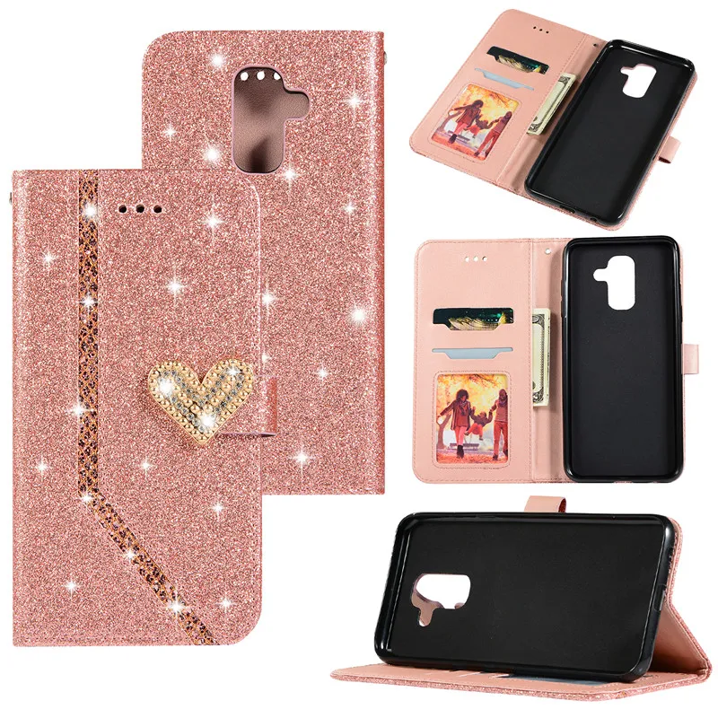

Bling Flip Glitter Cover For Samsung Note 8 9 S7 Edge S8 S9 S10 Plus S10E J3 J310 A510 A520 A720 A5 A6 A8 J4 J6 Plus A7 J3 2018