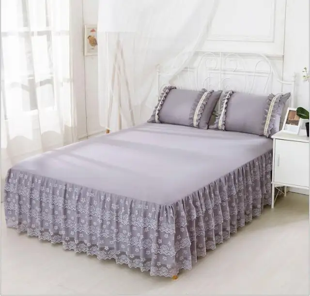 Buy 2018 hot selling bed skirt lace with high quality beautiful bed skirt from