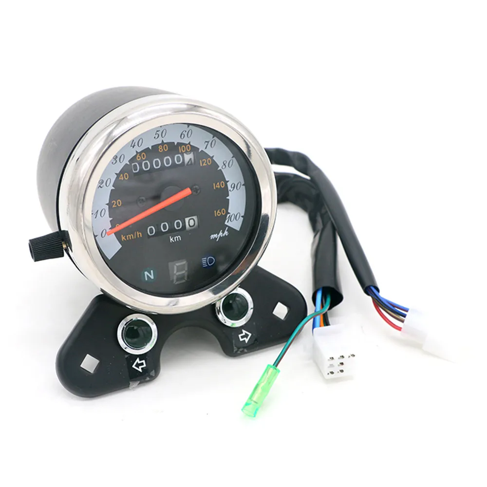

Universal Motorcycle Speedometer Odometer Gauge ATV Bike Scooter Backlight Dual Speed meter with LED Indicator for Suzuki Honda