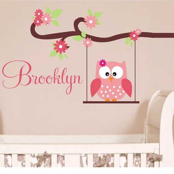 Cute Owl Monogram Custom Name Childrens Nursery Wall Decals Vinyl Cute Owl Monogram Custom Name Childrens Nursery Wall Decals Vinyl Lettering Art Great For