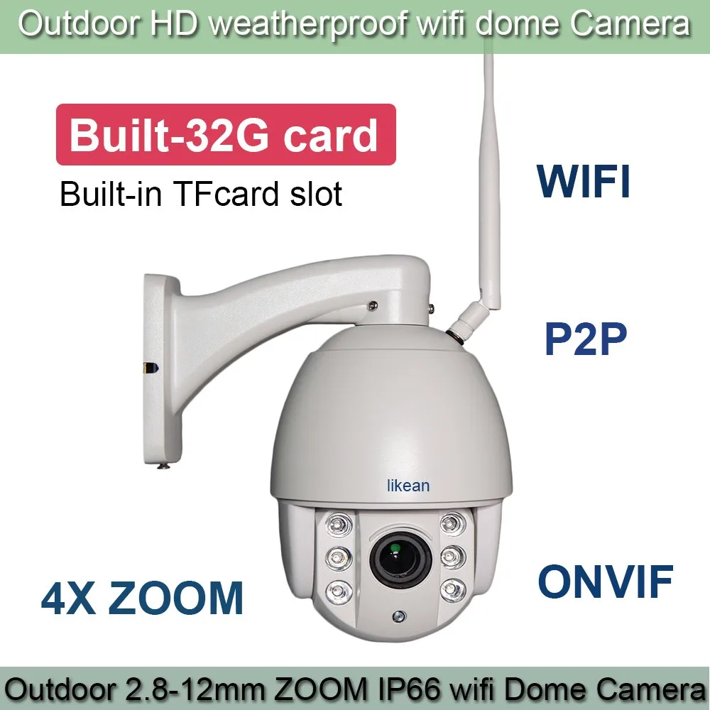 LIKEAN H.264 HD 960 P 2.8-12 мм автофокусом PTZ Беспроводной Wi-Fi Ip-камера CCTV Камеры
