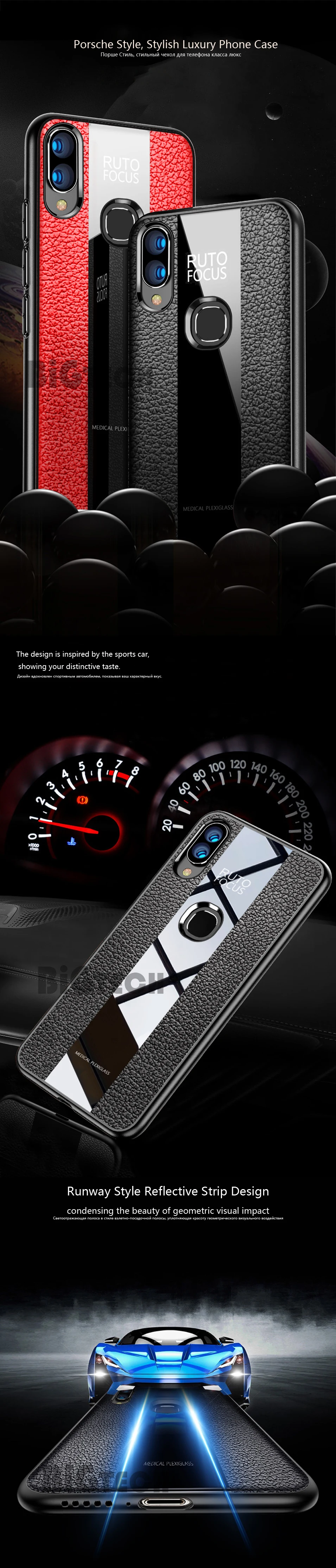 Porsche Style Black Plexiglass Cover for Xiaomi Mi 9 Mi 8 Pro A2 Lite Case Silicone Safety Fitted Case for Redmi Note 7 6 Pro (7)