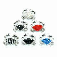 Модный украшенный стразами и глины ручной цветной Краб 18 мм застёжка, бусинка застежка браслета ювелирные изделия оптом KZ2131