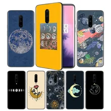 Floral Phases of the Moon Soft Black Silicone Case Cover for OnePlus 6 6T 7 Pro 5G Ultra-thin TPU Phone Back Protective