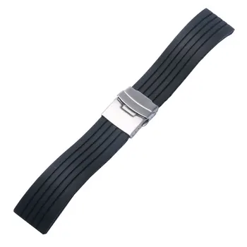 

Top Fashion New Arrival Soft Silicone Black Men Women Watch Strap Band18m 20mm 22mm 24mm Watchband Comfortable Bracelet Men