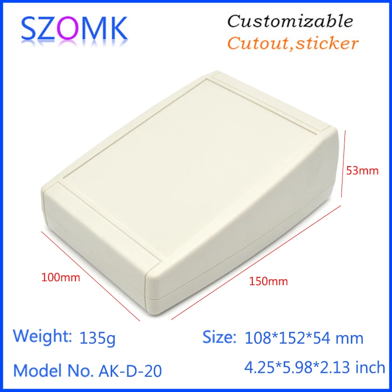 

one piece szomk High quality abs material plastic enclosure electrical case enclosure control junction box 108*152*54mm