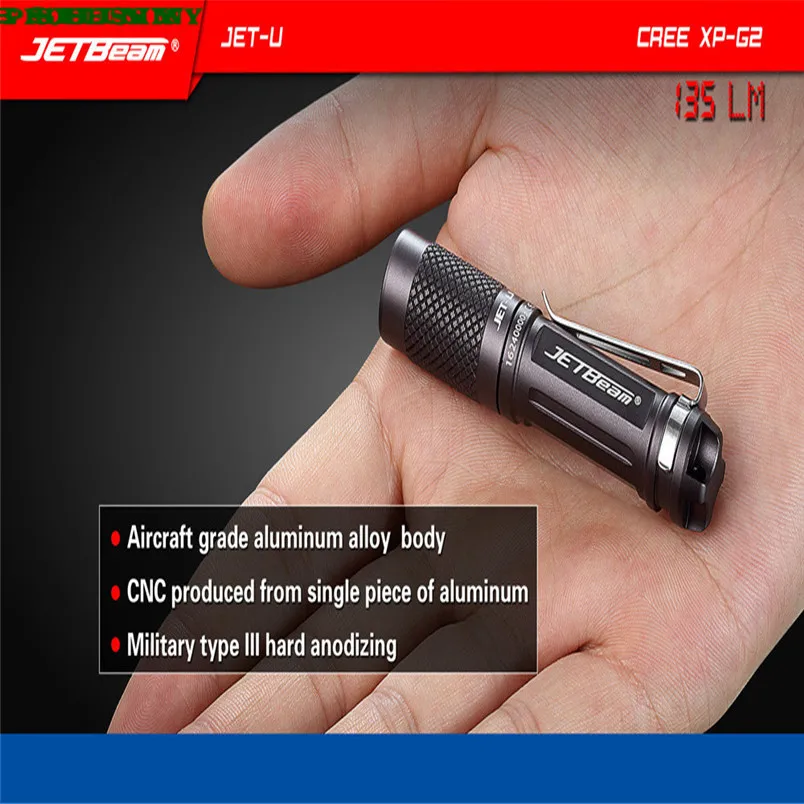 NEW!!! JETbeam JET-U XP-G2 135LM Mini Portable Waterproof LED Flashlight Free Shipping #NO25