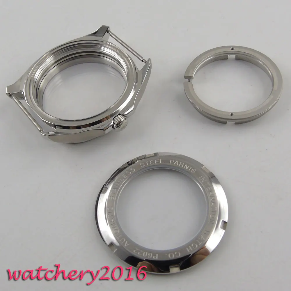 40mm parnis stainless steel Sapphire Crystal Watch Case fit 2824 2836 Movement
