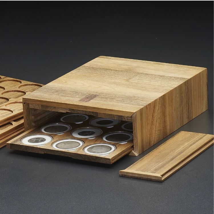 

free shipping,Camphor wood five - layer spring letter circular box of the naked coin silver yuan ancient money collection box th