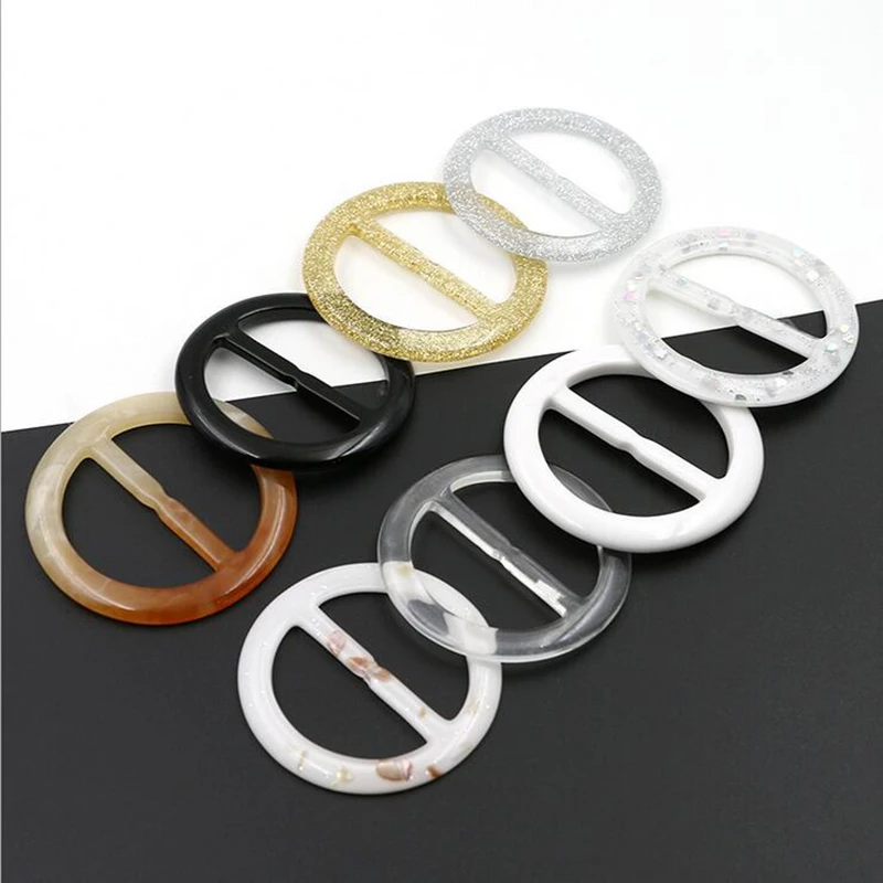 

Adjustable Buckle Fashion inner diameter 2/2.5/3/3.5/4/4.5/5cm ribbon button garment corner storage buckles T-shirt clasp 100pcs