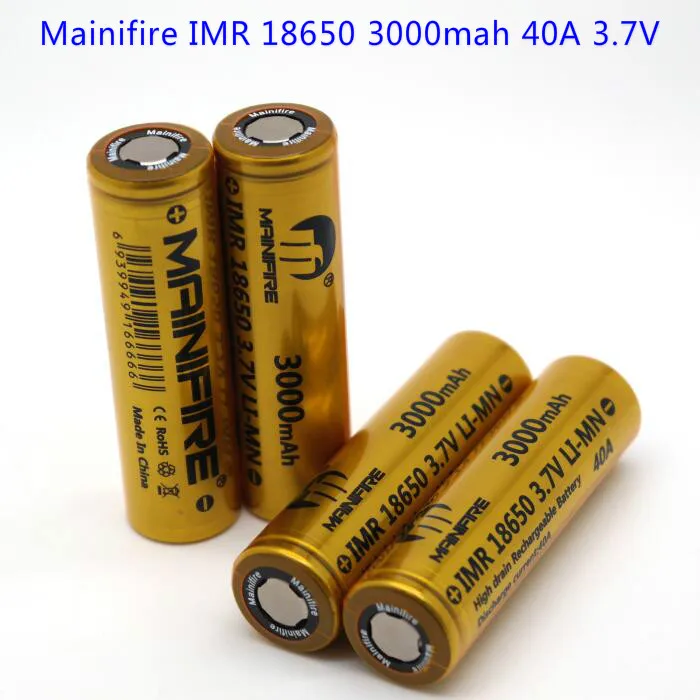 Mainifire 18650 3000 mAh 40A 3,7 v литий-ионная аккумуляторная батарея 18650 40amp 3000 mah для fit e cig.(1 шт