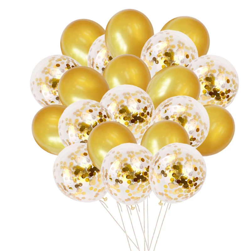 

20pcs/lot 12 Inches Rose Gold Confetti Latex Balloons Silver Party Balloons for Baby Shower Bridal Shower Wedding Decorations