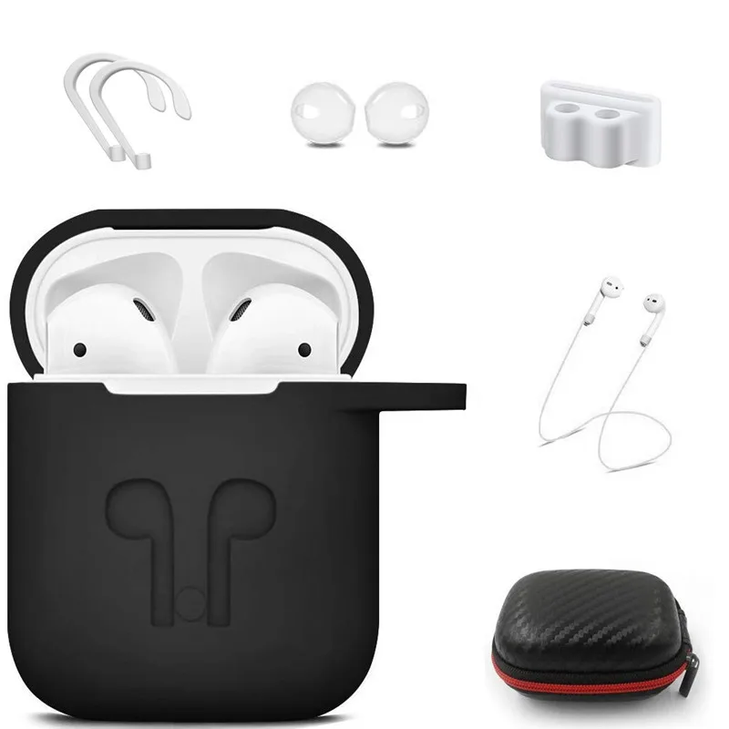 [Наборы аксессуаров] силиконовый держатель против потери для AirPods портативный