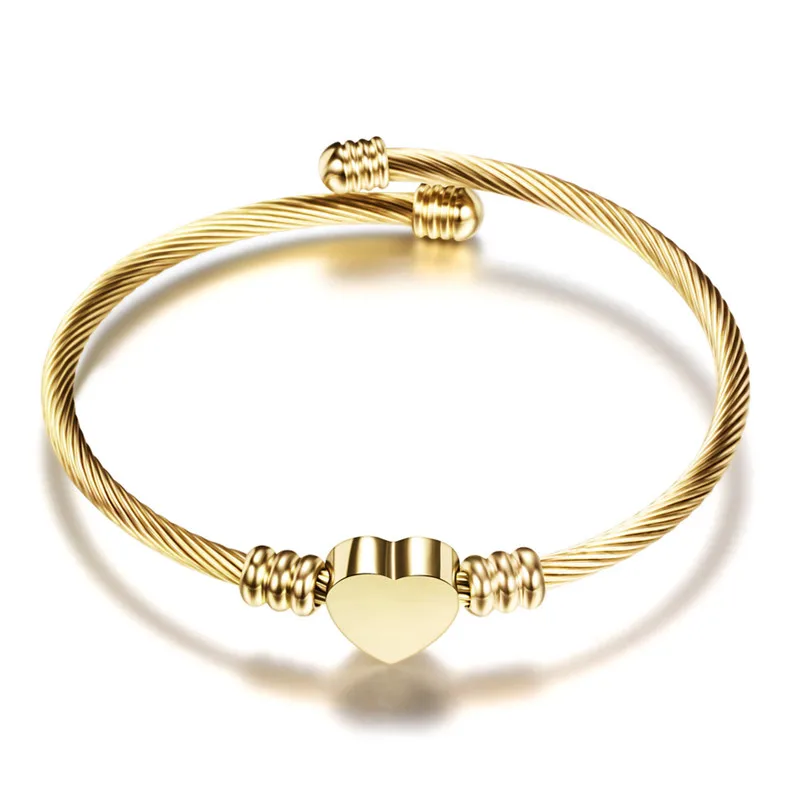 Mostyle золотой цвет нержавеющая сталь браслет цепочка сердце браслеты с подвесками для мужчин женщин Религиозные ювелирные изделия - Окраска металла: 83044