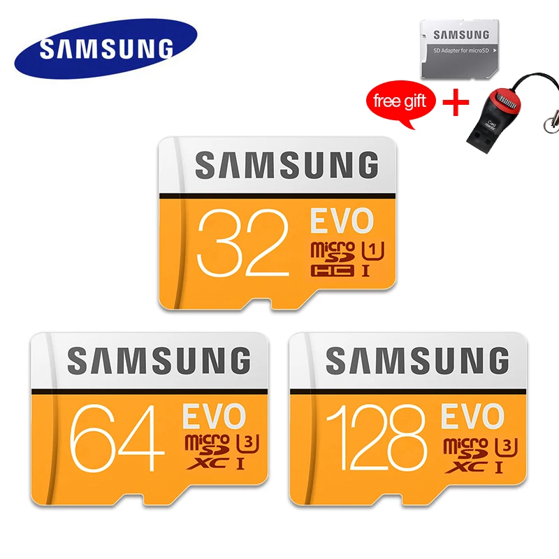 

Original SAMSUNG EVO Plus Class10 Memory Card micro sd 32GB 64GB 128GB 256GB 512GB Waterproof TF Memoria Sim Card For adapter