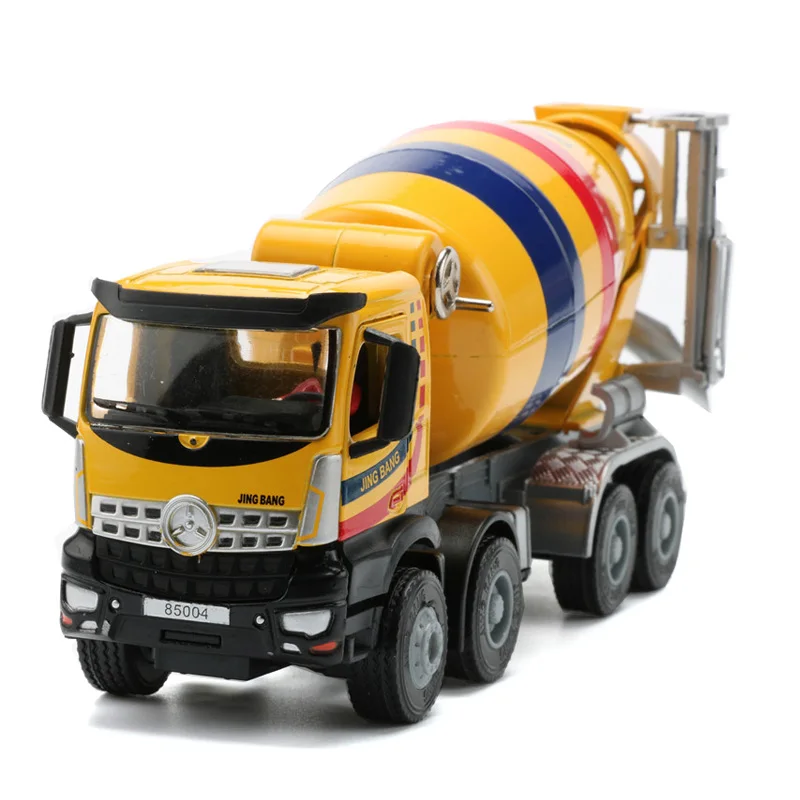 JINGBANG 150 Mixer Truck Toy Alloy Agitating Lorry Cement Trucks Collectible Model Car Kids